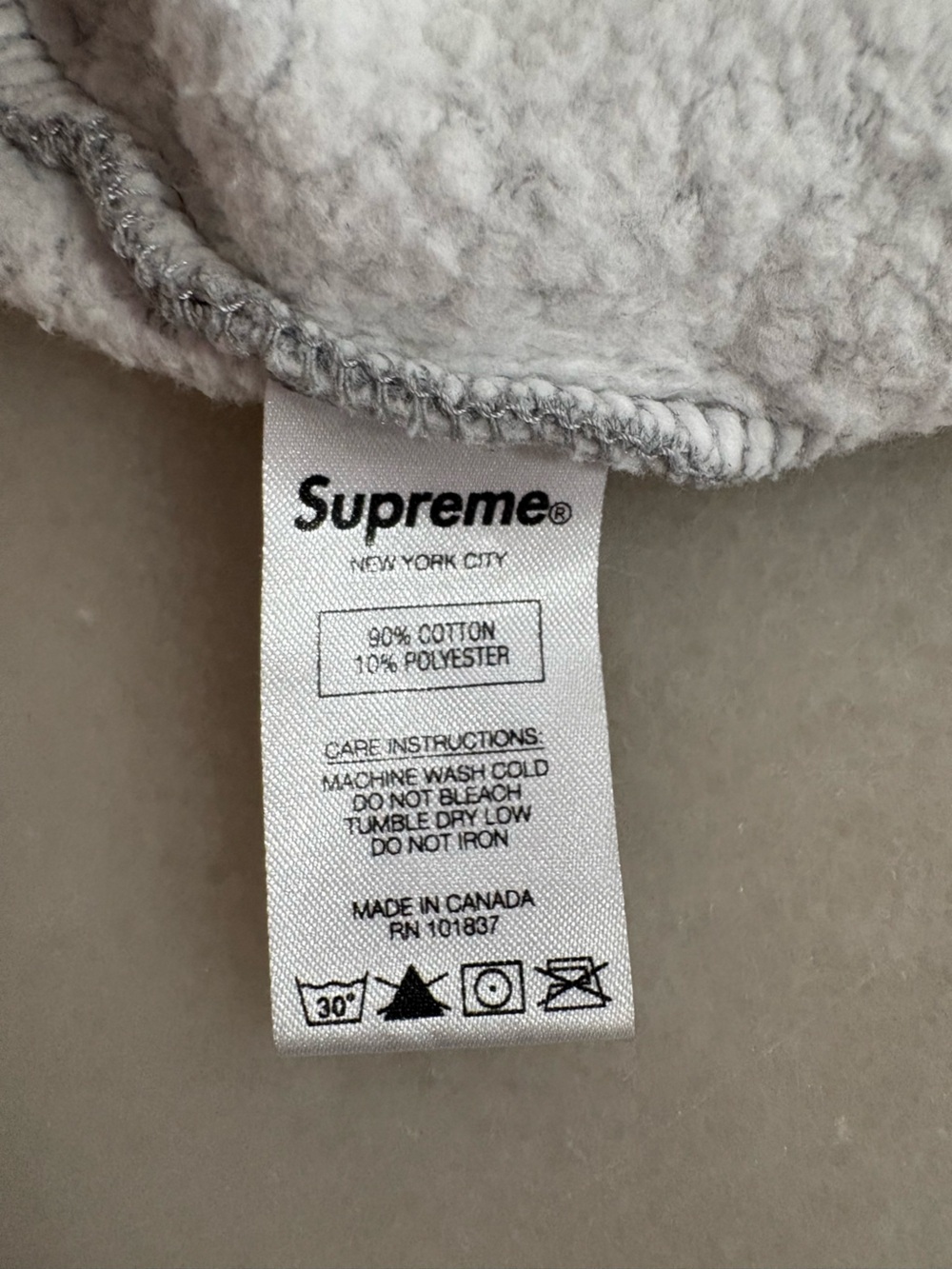 Supreme Gray Crewneck Sweatshirt with Red Box Logo - Picture 7 of 8